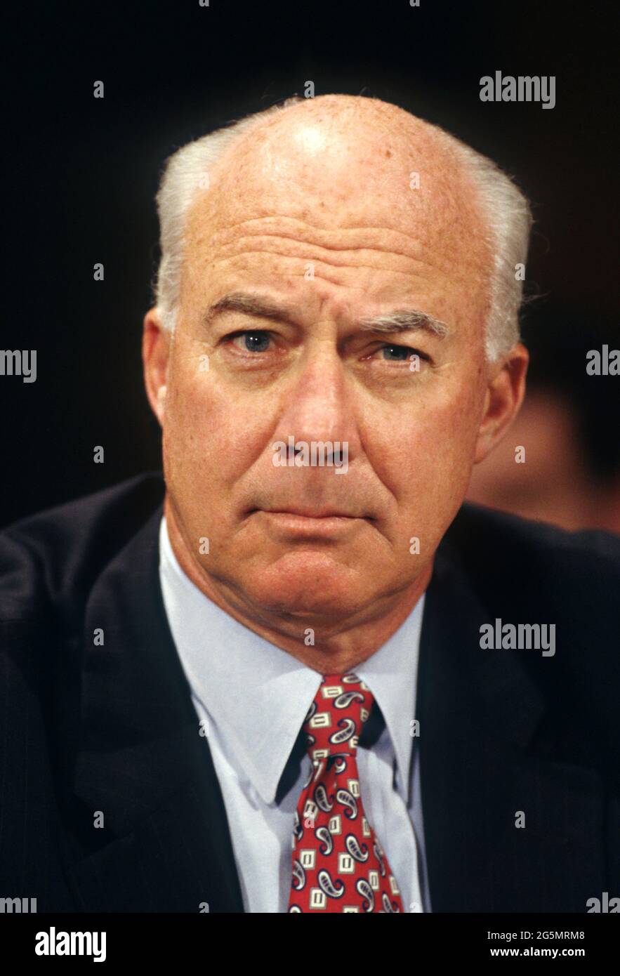 Washington, DC, USA. 7th July 1998. C. Michael Armstrong, CEO of AT&T testifies in Congress on anti-trust issues July 7, 1998 in Washington, D.C. Stock Photo