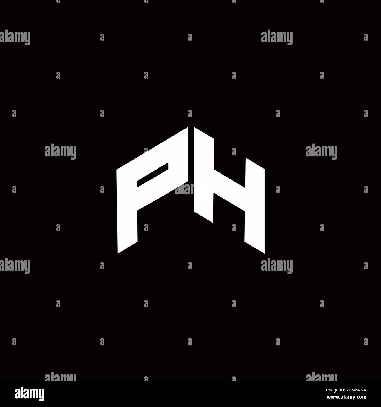 Logo monogram modern design template isolated on black background Stock Vector