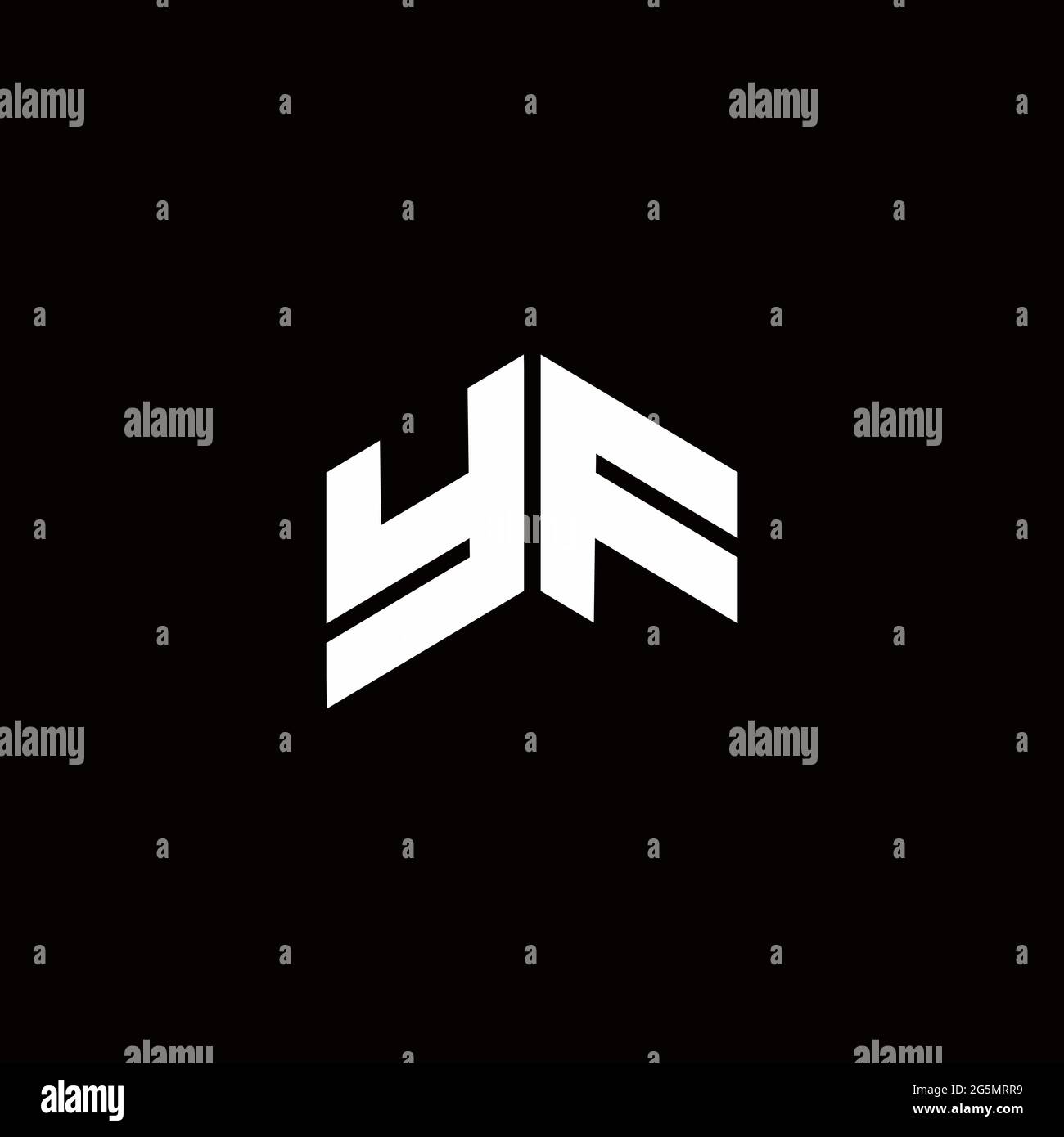 Logo monogram modern design template isolated on black background Stock ...