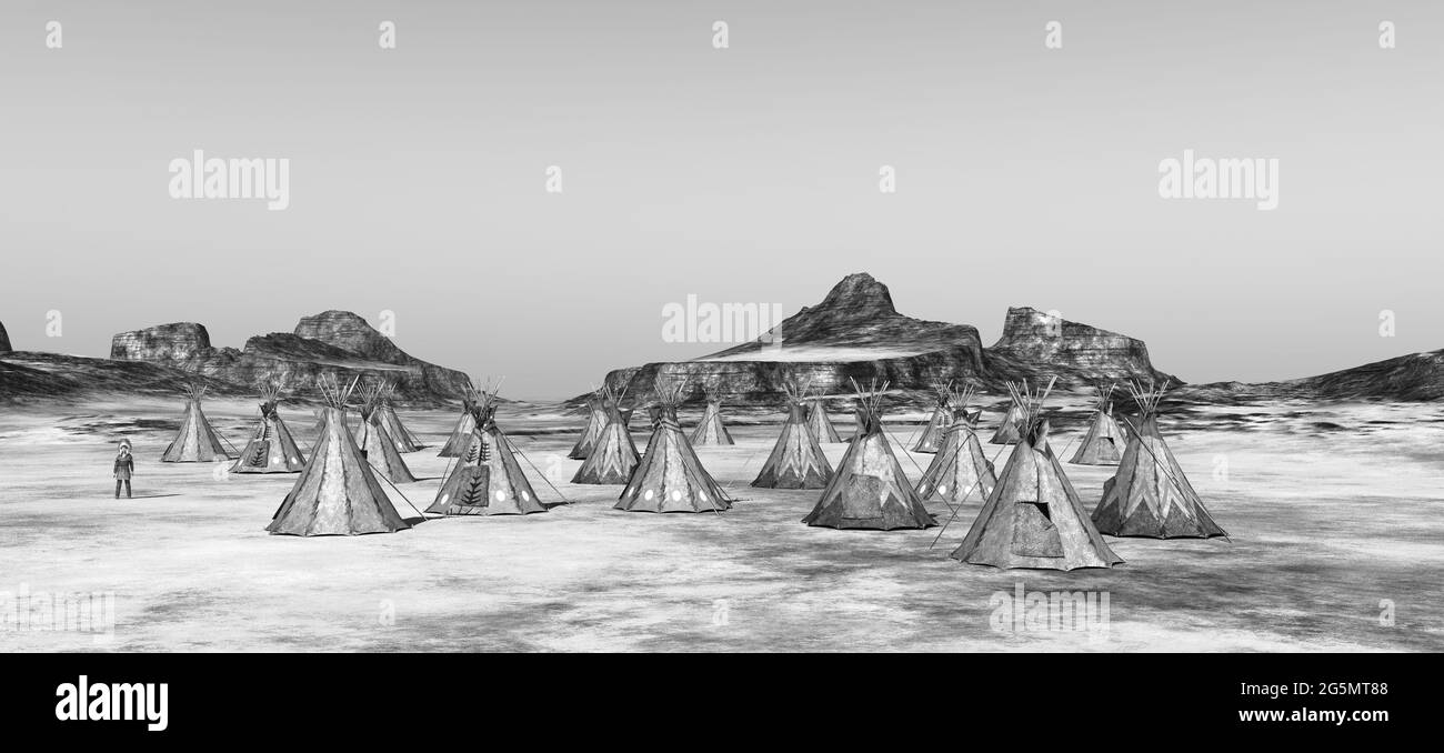 Indian tipi Black and White Stock Photos & Images - Alamy