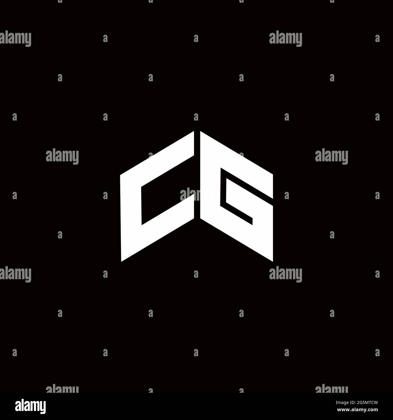 Logo monogram modern design template isolated on black background Stock ...