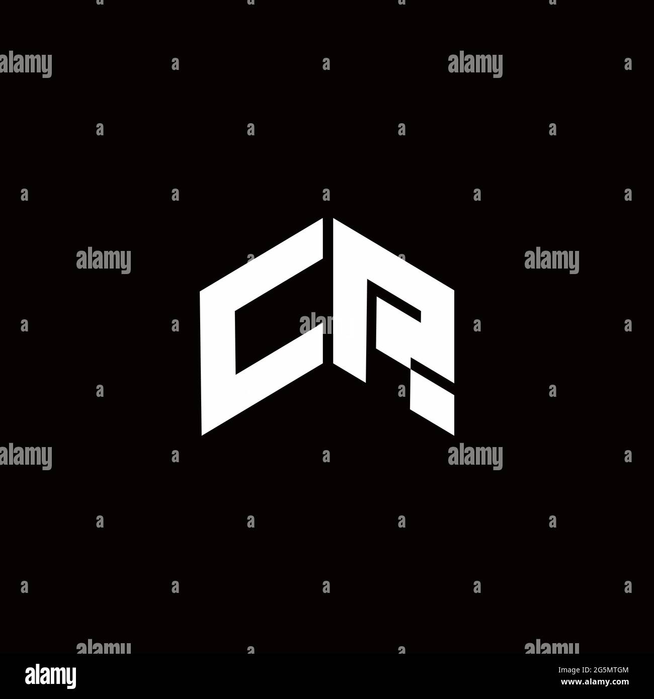 Logo monogram modern design template isolated on black background Stock ...