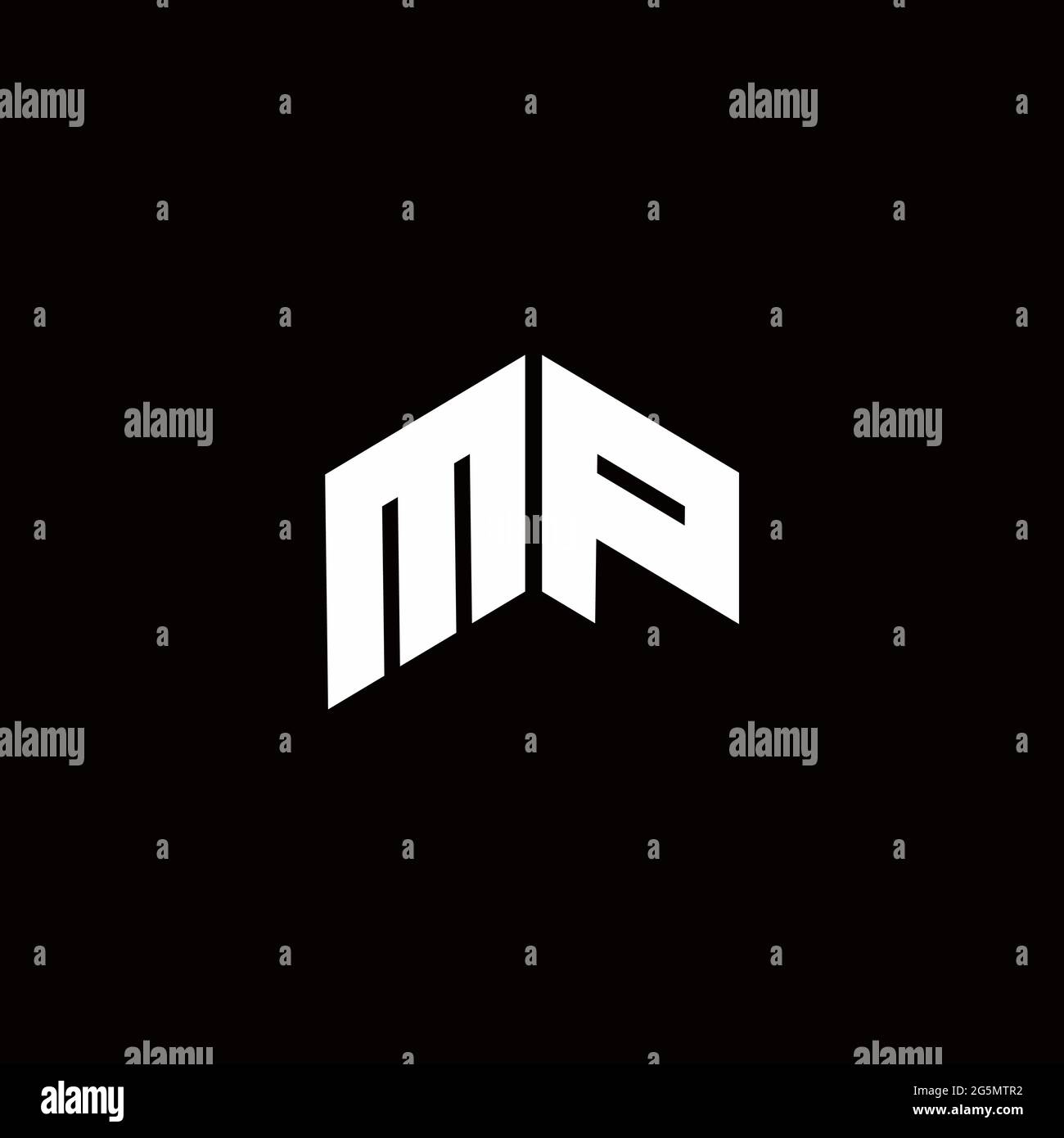 Logo monogram modern design template isolated on black background Stock Vector