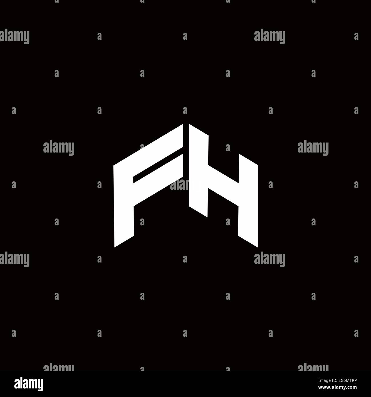 Logo monogram modern design template isolated on black background Stock Vector