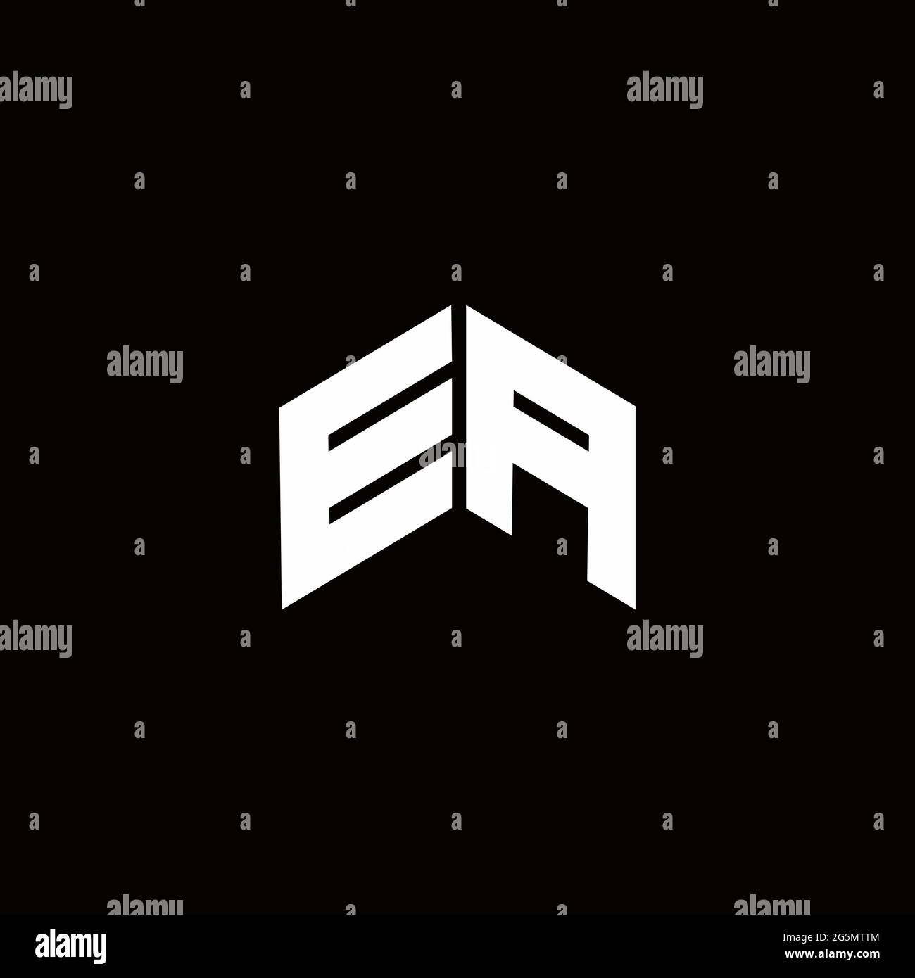 Logo monogram modern design template isolated on black background Stock Vector