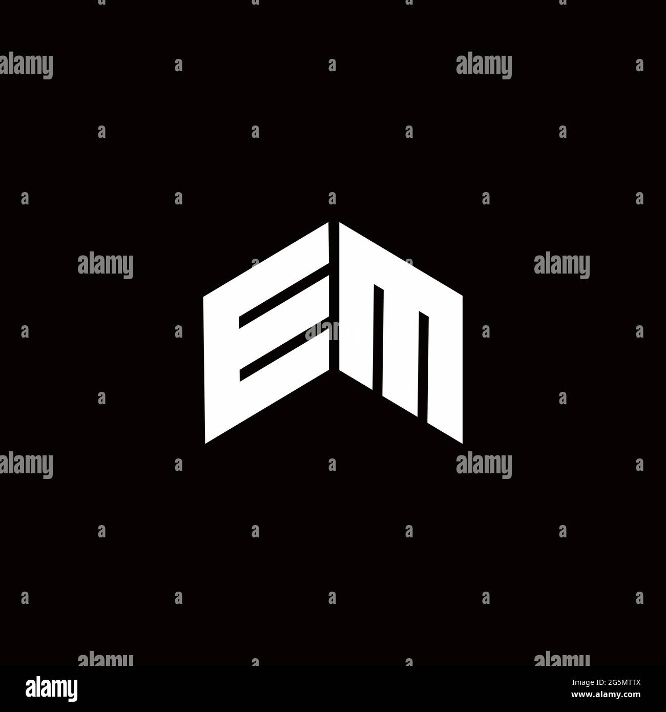 Logo monogram modern design template isolated on black background Stock Vector