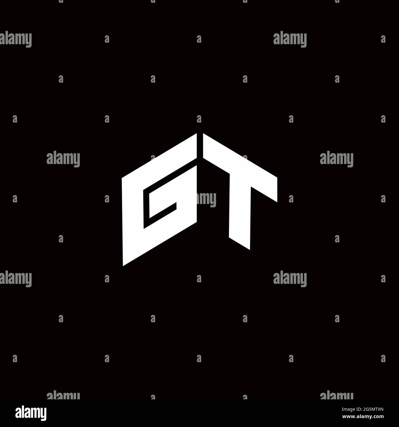 Logo monogram modern design template isolated on black background Stock Vector