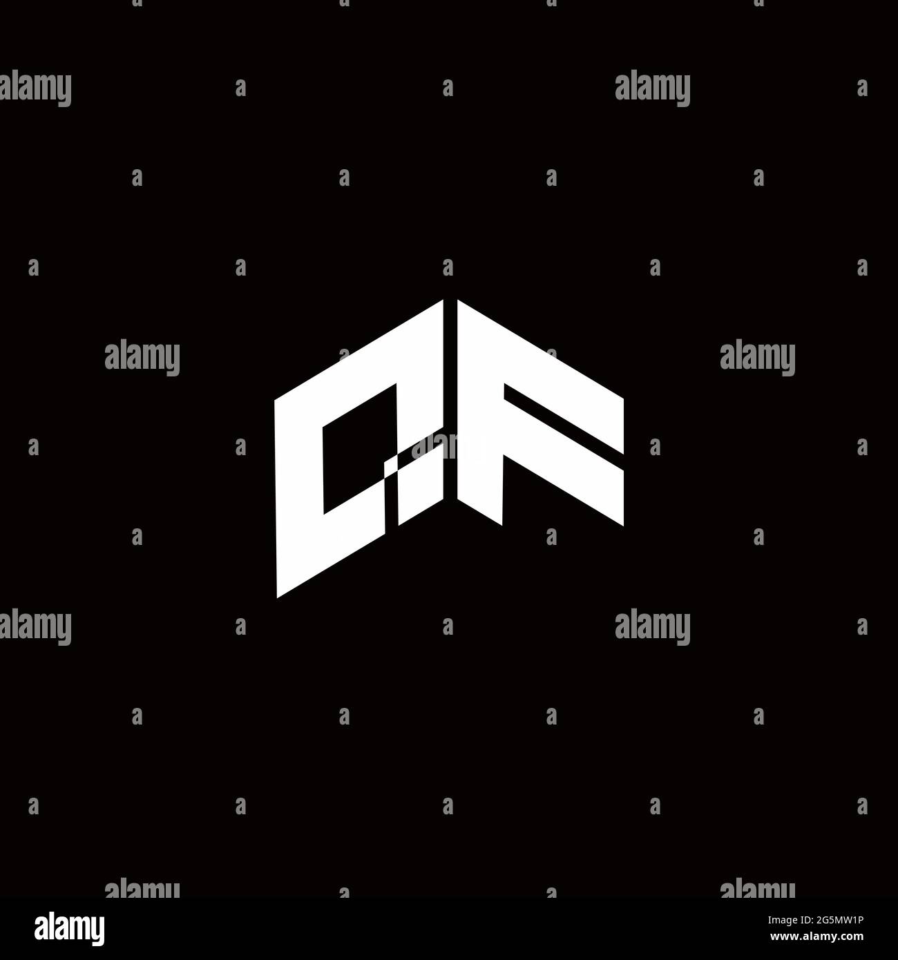 Logo monogram modern design template isolated on black background Stock ...