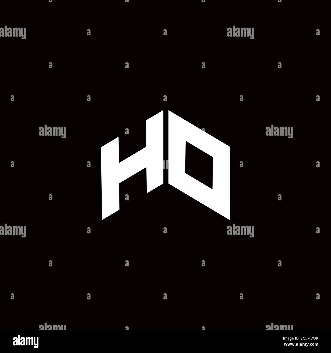 Logo monogram modern design template isolated on black background Stock Vector