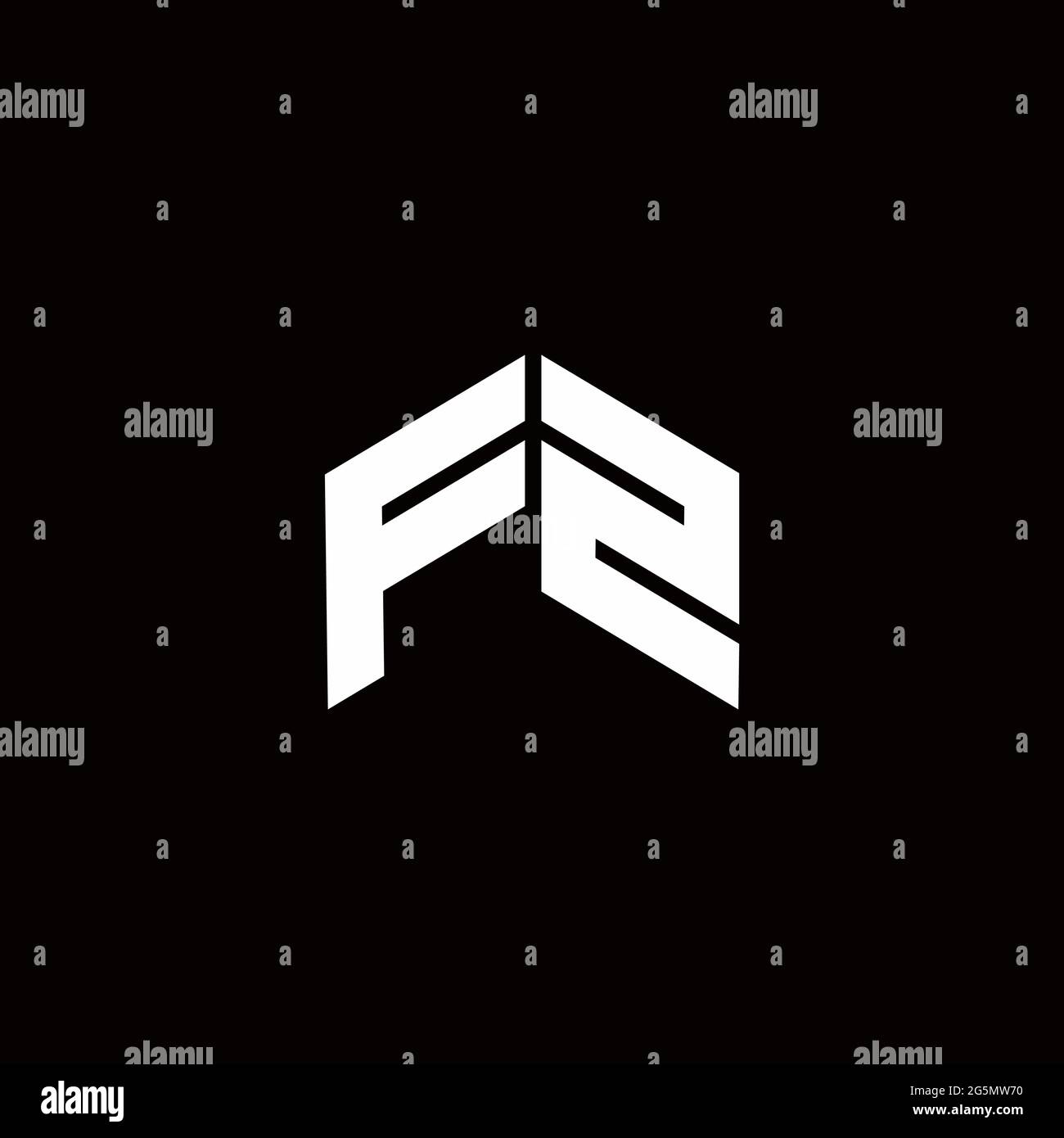Logo monogram modern design template isolated on black background Stock ...