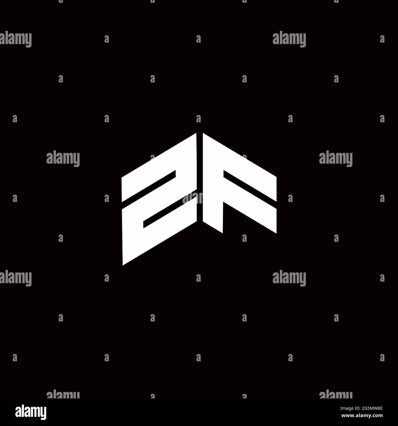 Logo monogram modern design template isolated on black background Stock Vector
