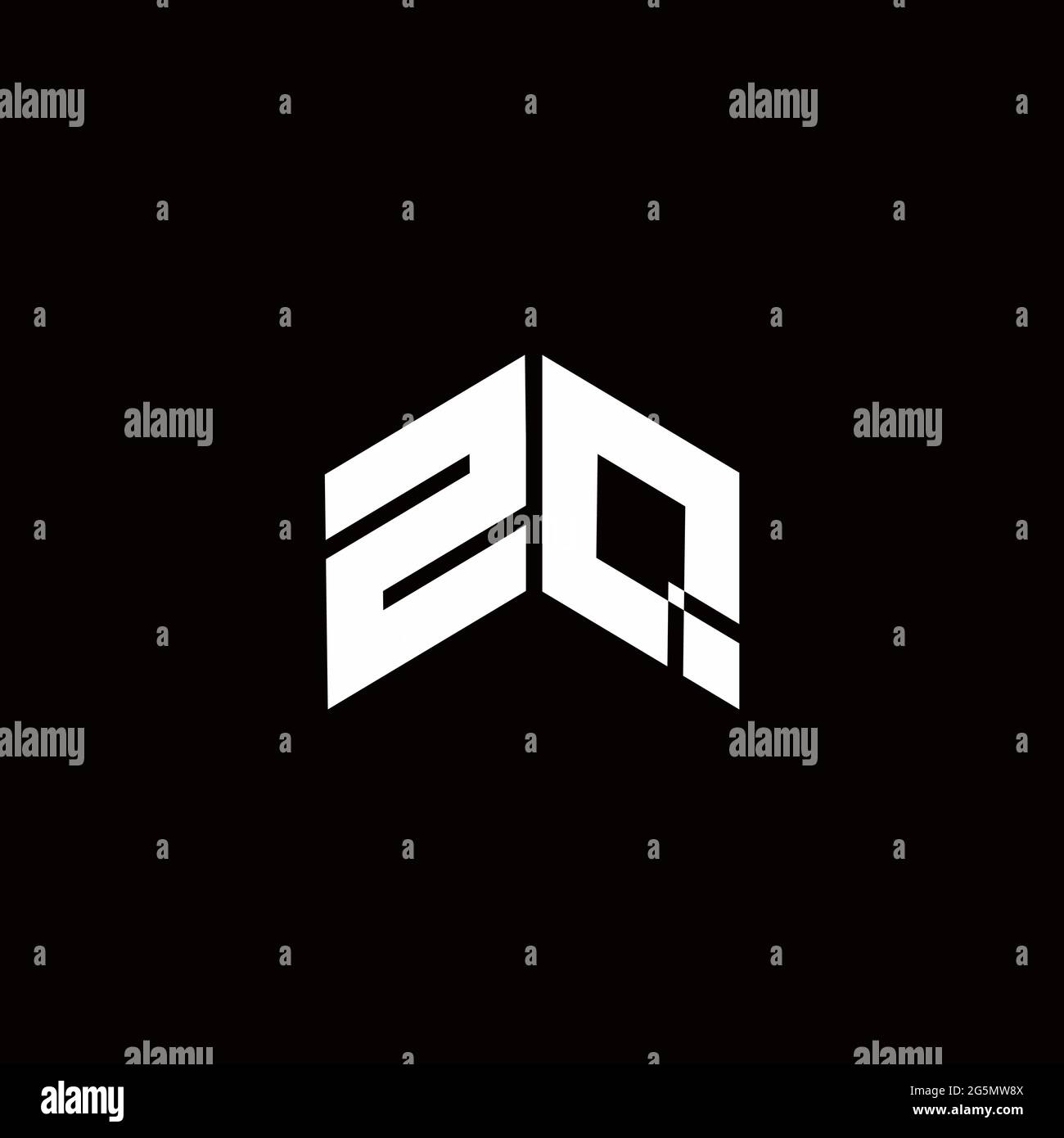 Logo monogram modern design template isolated on black background Stock Vector