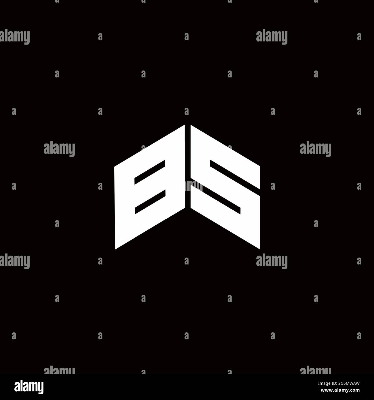 Logo monogram modern design template isolated on black background Stock Vector