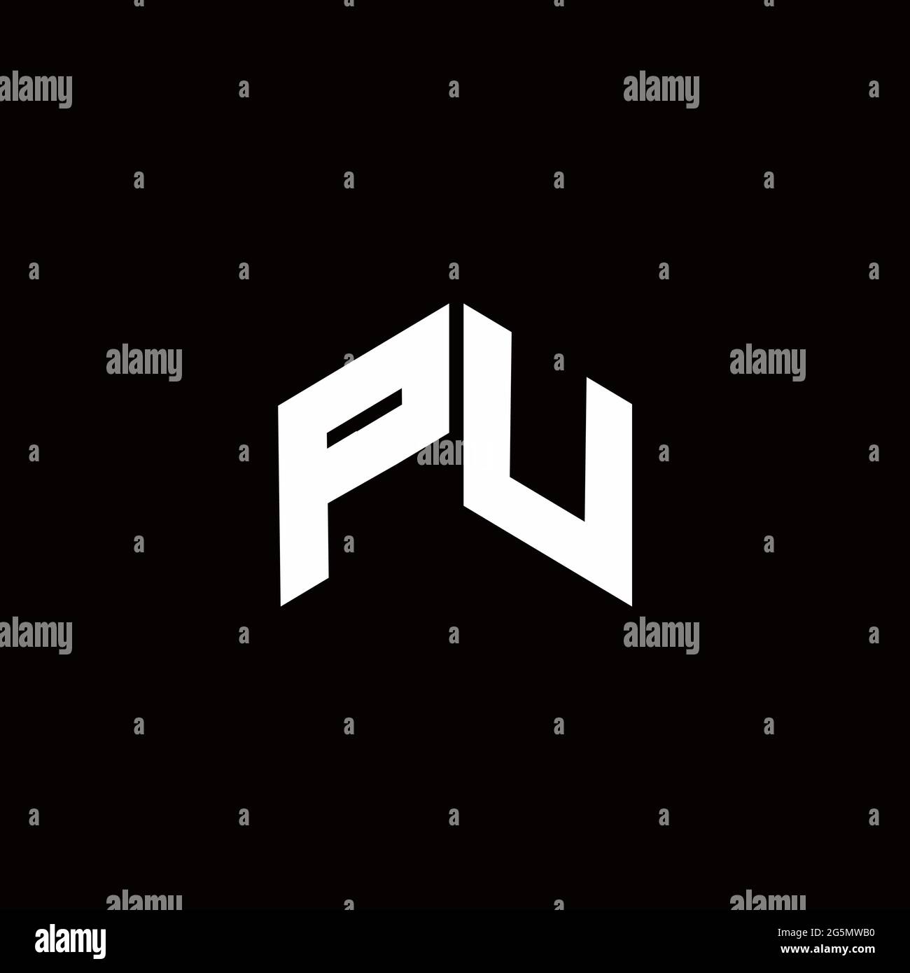 Logo monogram modern design template isolated on black background Stock Vector
