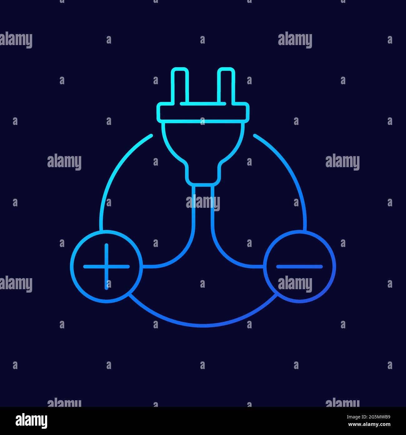 electric plug and plus, minus signs line icon Stock Vector Image & Art ...