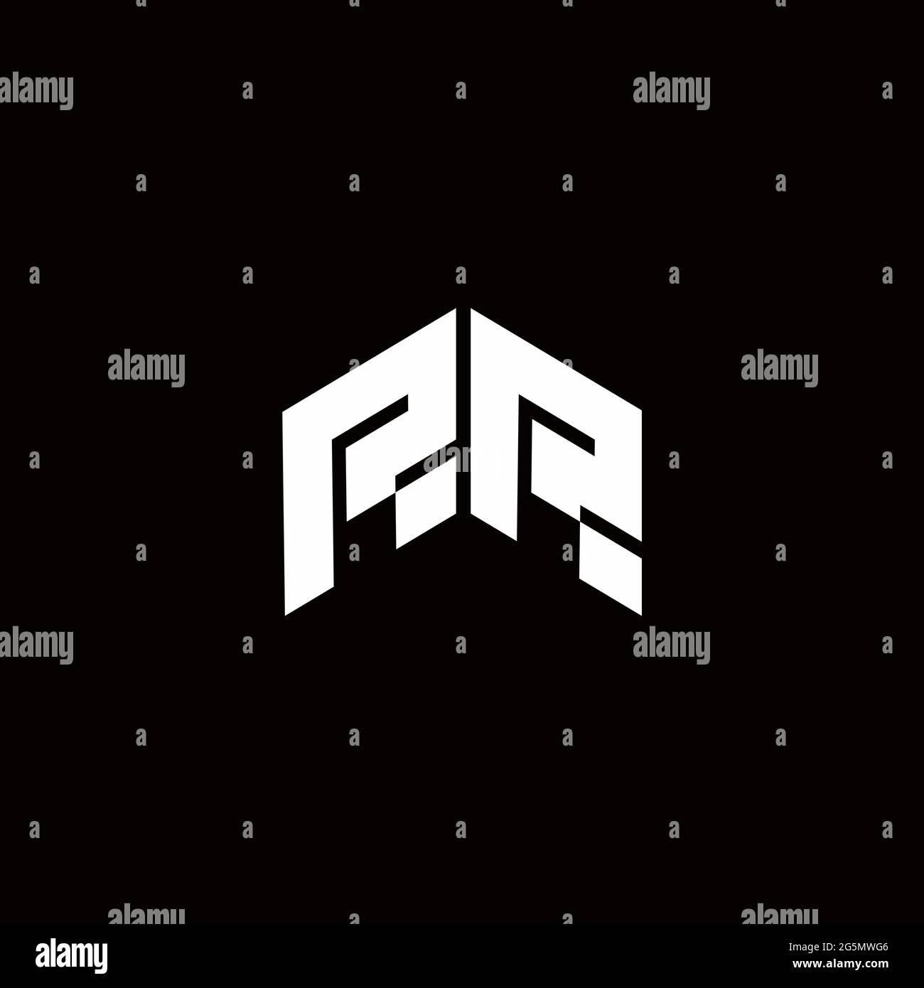 Logo monogram modern design template isolated on black background Stock Vector
