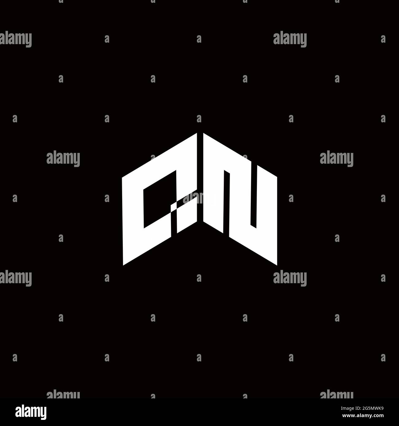 Logo monogram modern design template isolated on black background Stock Vector