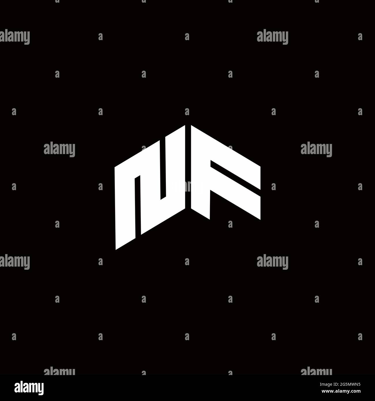 Logo monogram modern design template isolated on black background Stock Vector