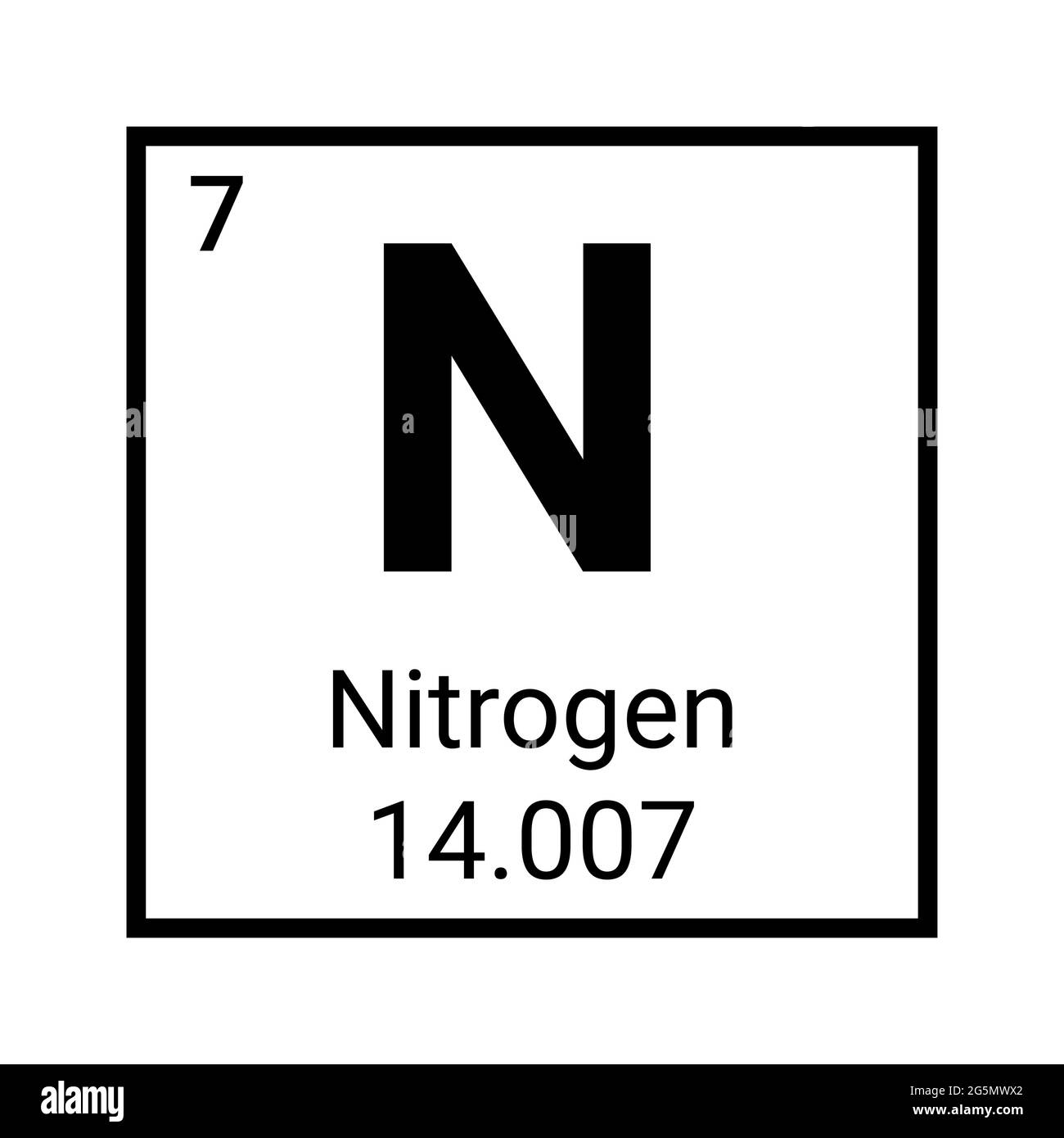Nitrogen periodic element icon. Nitrogen chemical symbol icon ...