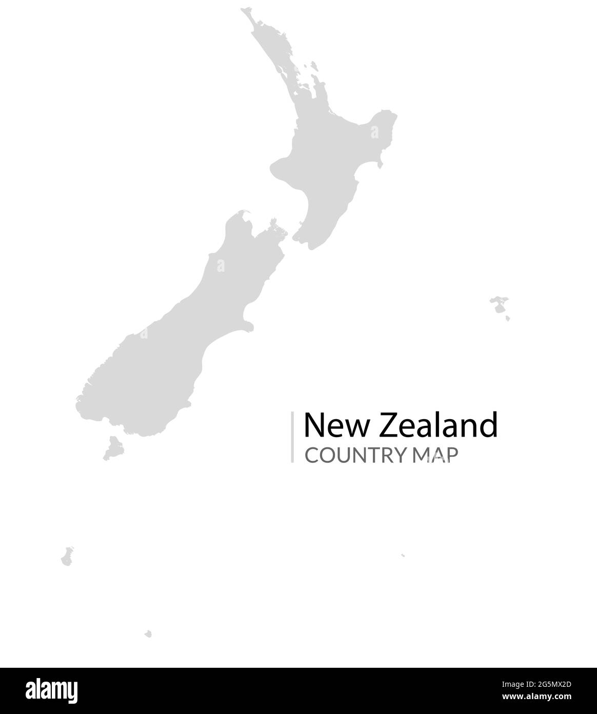 Vector New Zealand map shape icon. New Zealand country grey simple map Stock Vector