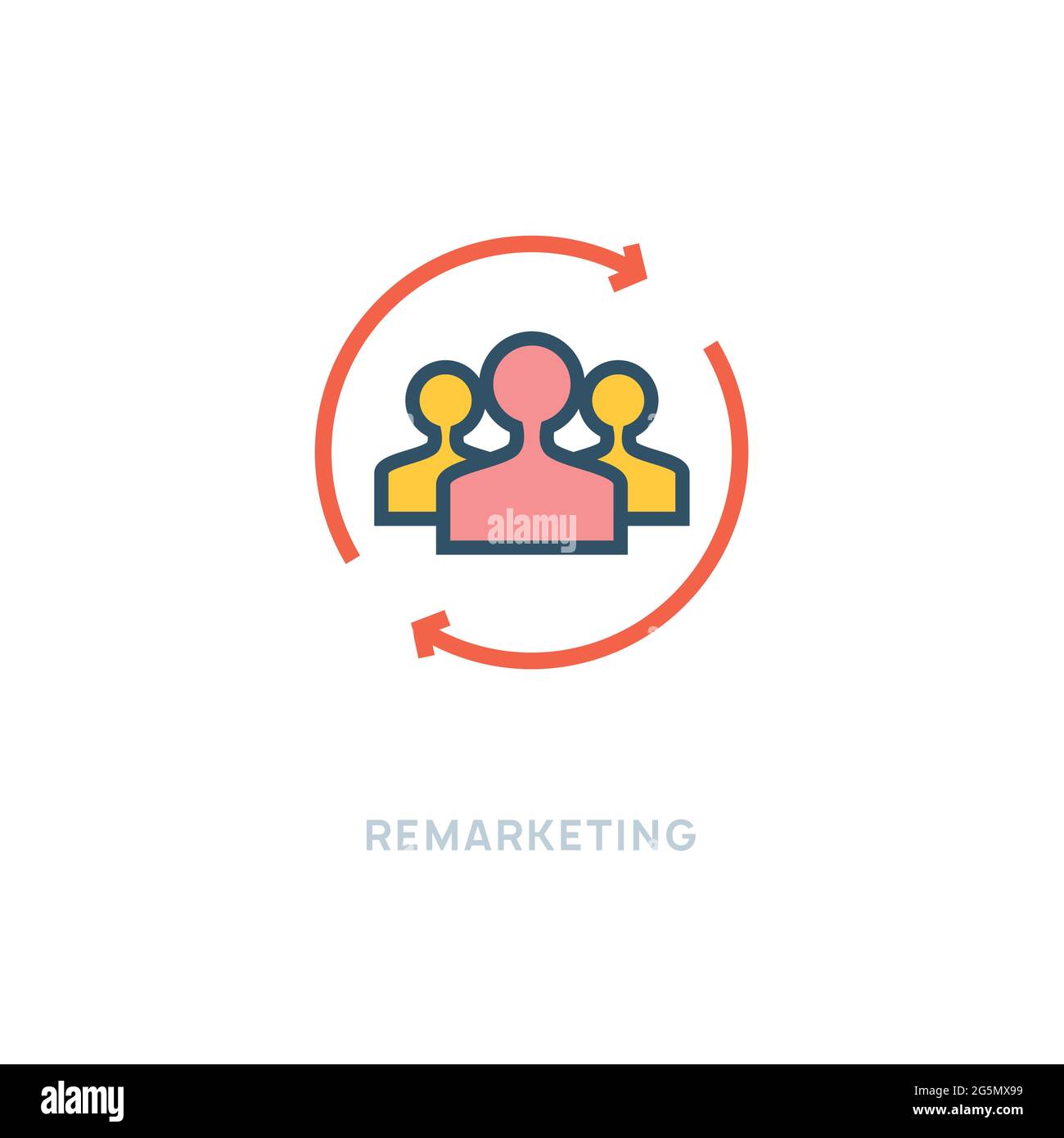 Customer remarketing icon. Vector research remarketing concept Stock Vector