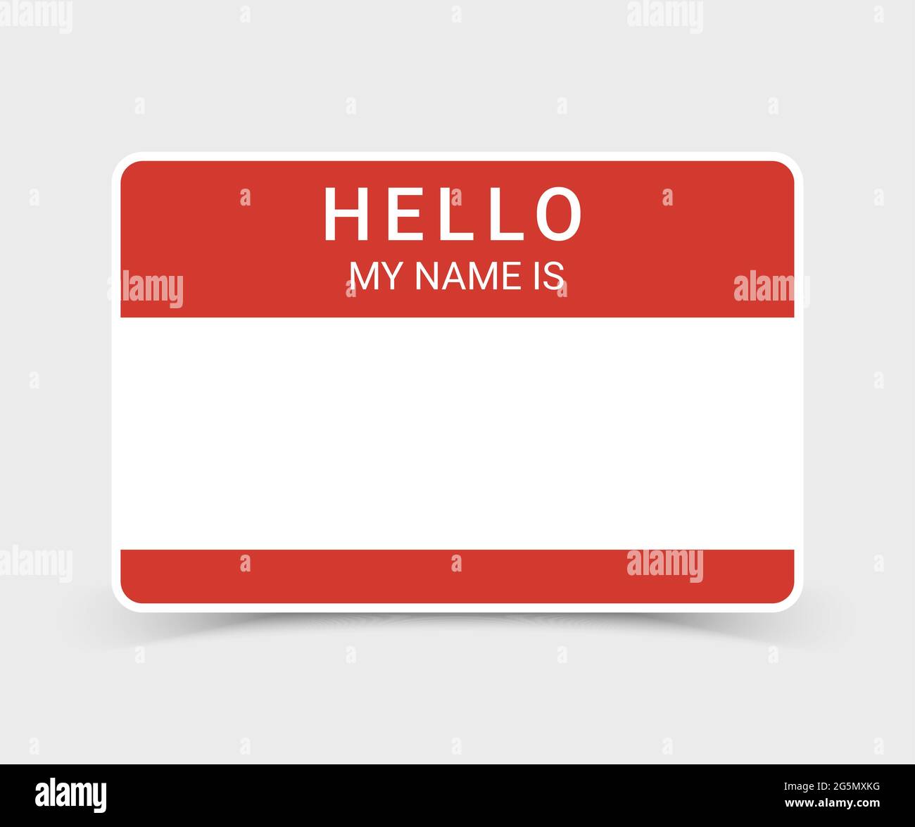 Name Tag Hello Sticker Badge My Nametag Label Vector Hello Card Introduction Blank Sign Stock