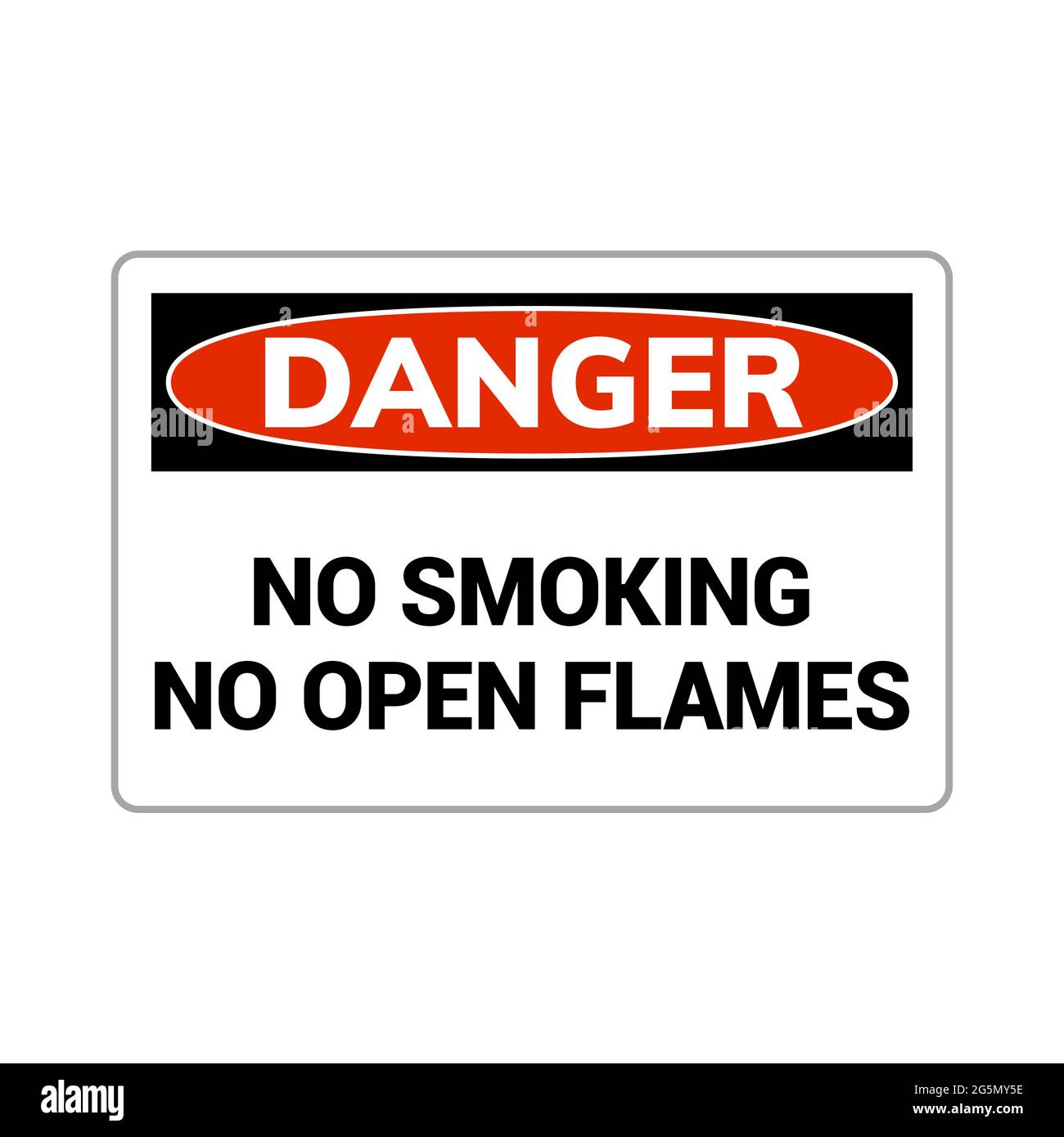 Danger no smoking flat area sign. Stop cigarette smoke danger prohibited vector zone Stock Vector