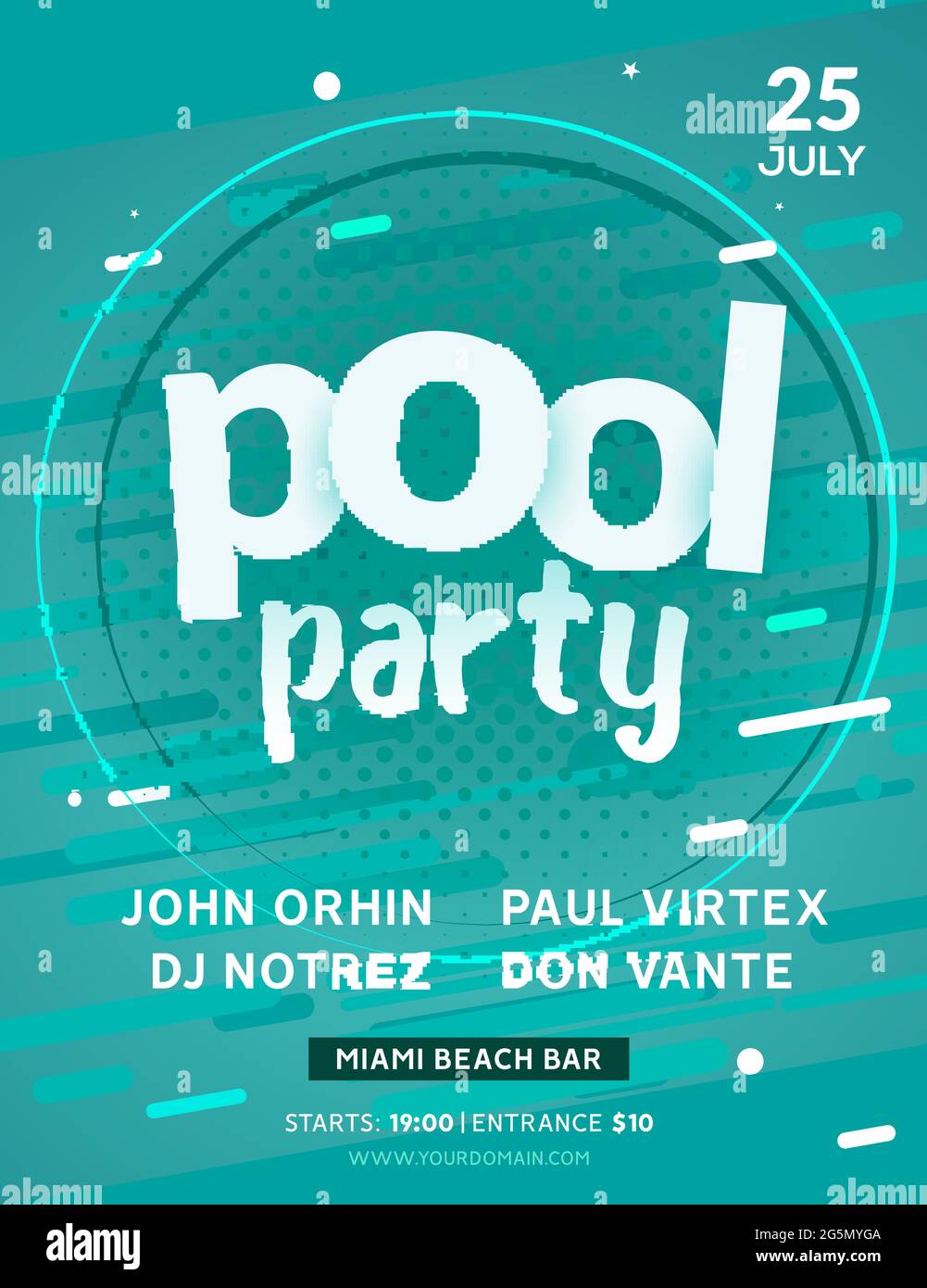 Pool Summer Party Invitation Banner Flyer Design Water Pool Party