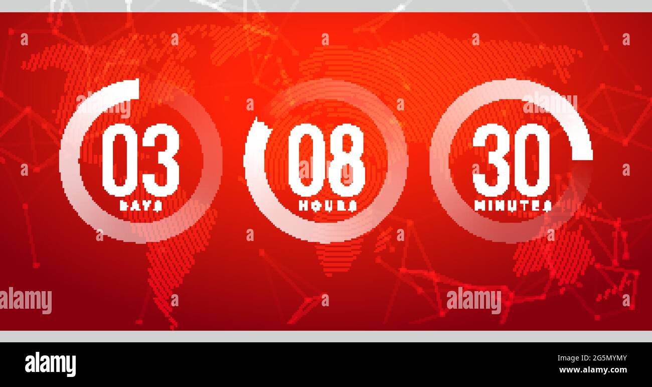 Time countdown clock timer circle number. Stopwatch vector count