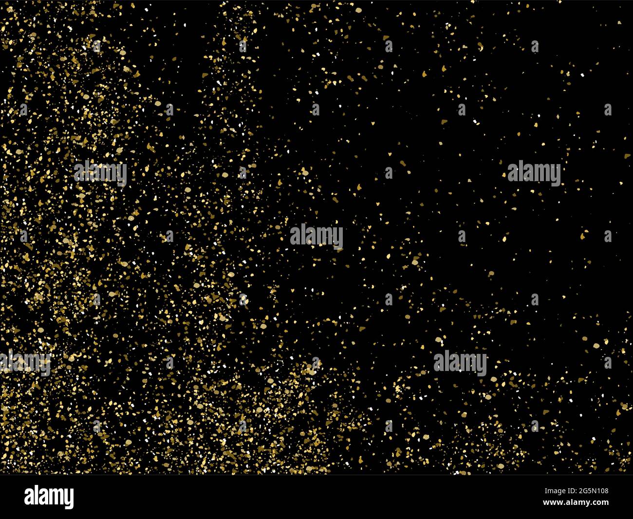 Gold glitter texture on black background. Golden sparkle confetti ...