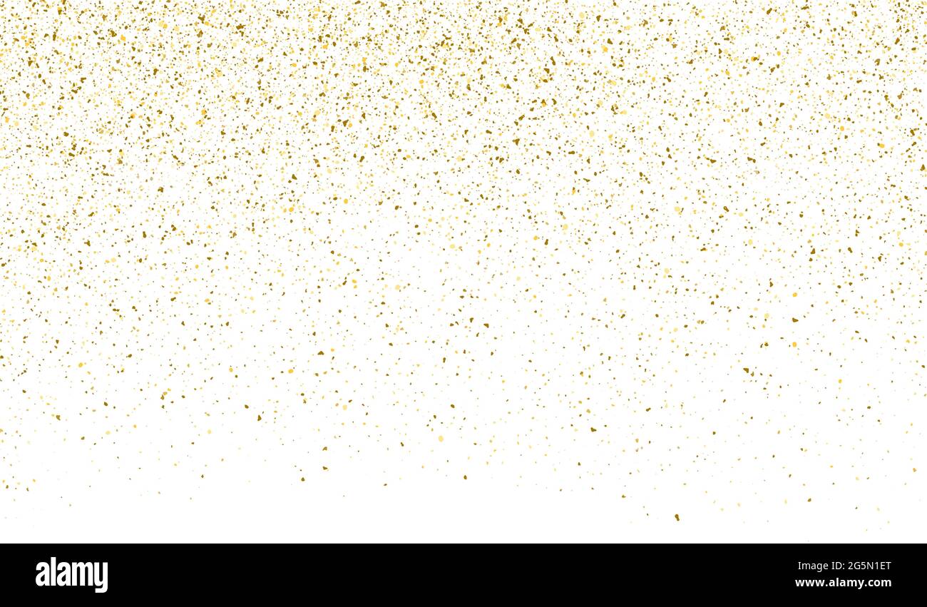 Glitter gold background sparkle dust vector confetti explosion. Golden