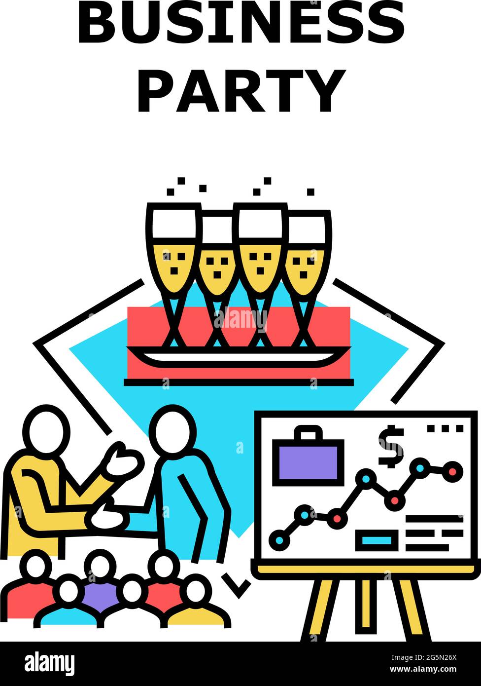 Business Party Vector Concept Color Illustration Stock Vector Image ...