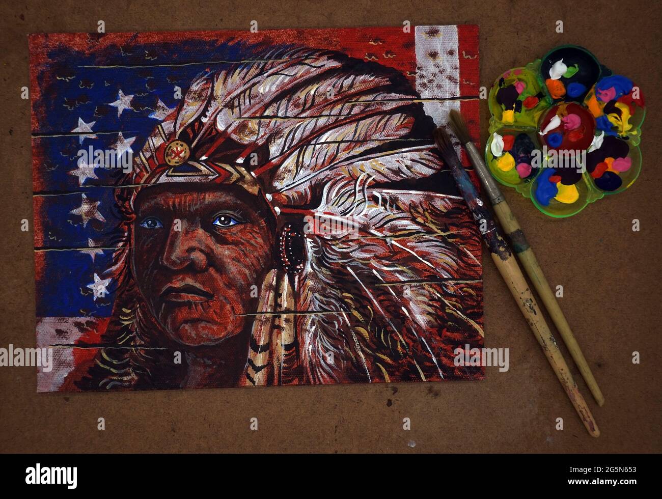 native american . Face Apache , Red Indian oil painting works ,, art ...