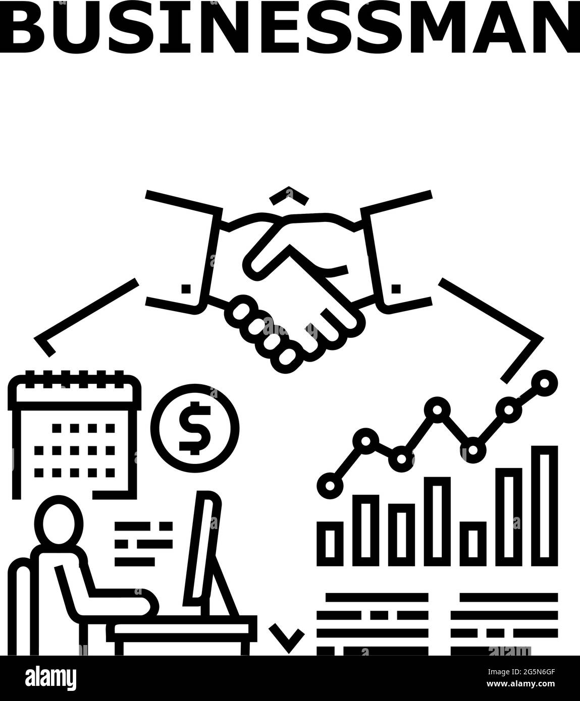 Businessman Vector Concept Black Illustration Stock Vector Image & Art ...