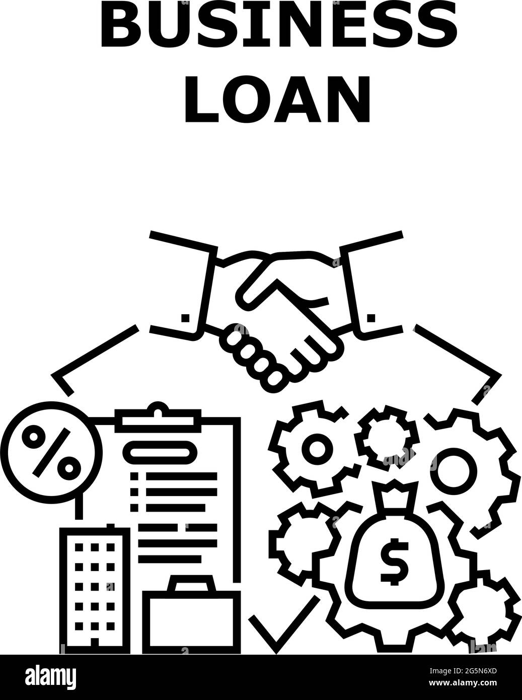 Business Loan Vector Concept Black Illustration Stock Vector Image