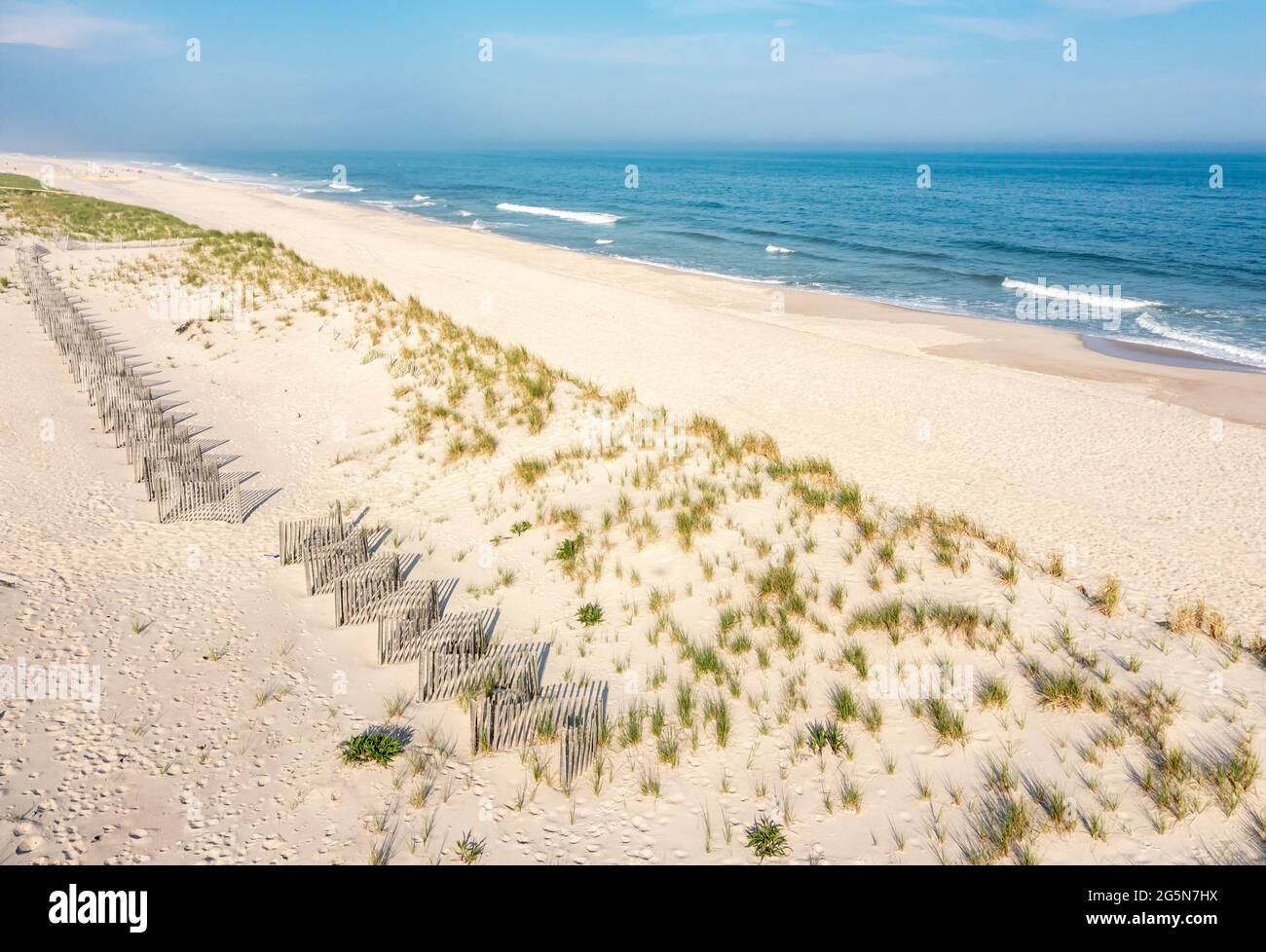 aerial view of Coopers Beach, Southampton, NY Stock Photo