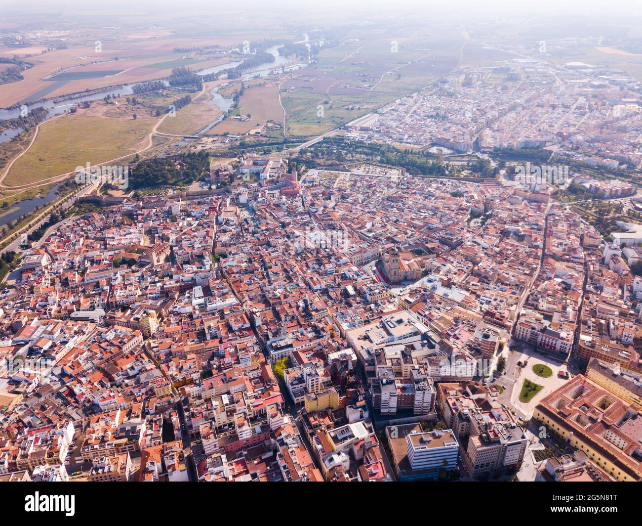 Aerial view of Badajoz, Spain Stock Photo - Alamy