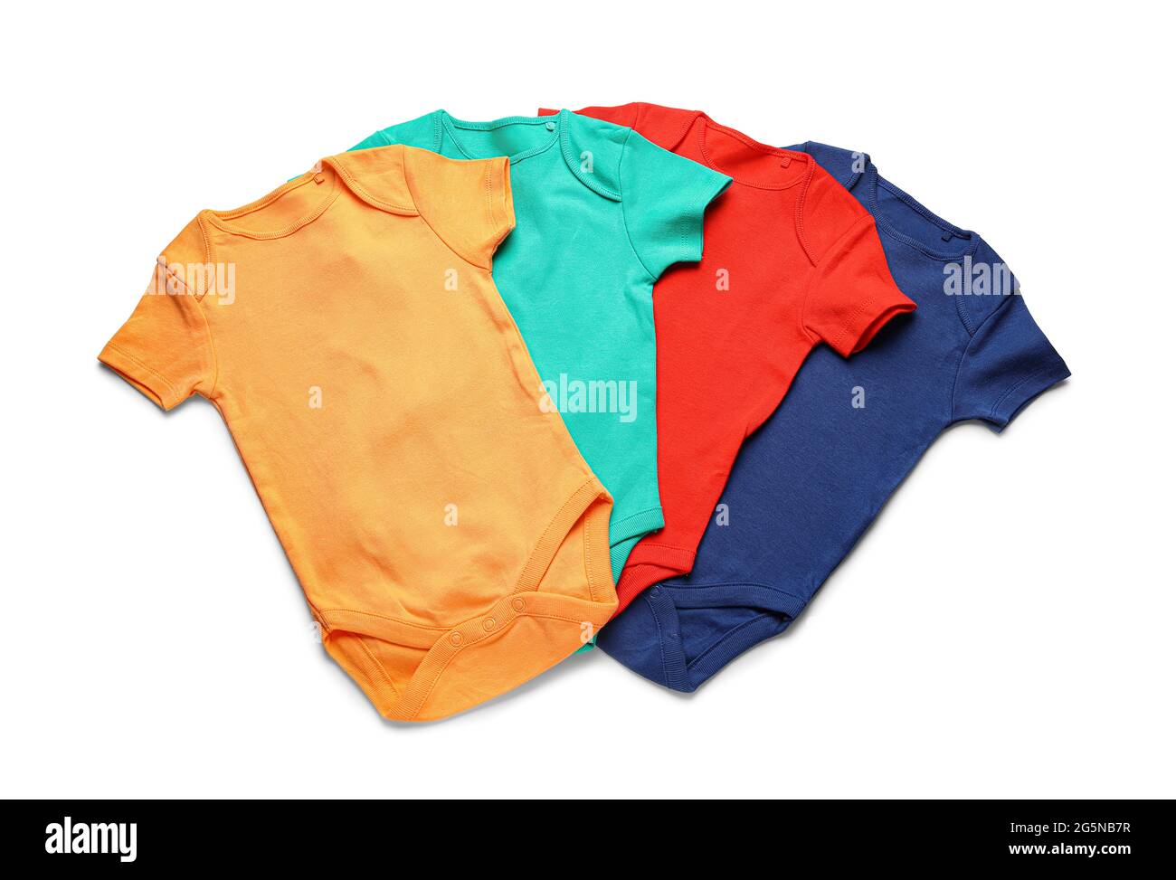 Baby clothes on white background Stock Photo Alamy