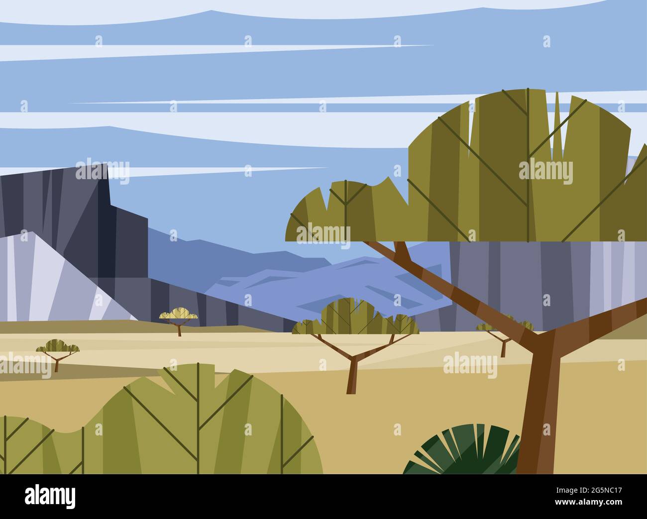 wanderlust landscape scene with trees Stock Vector Image & Art - Alamy