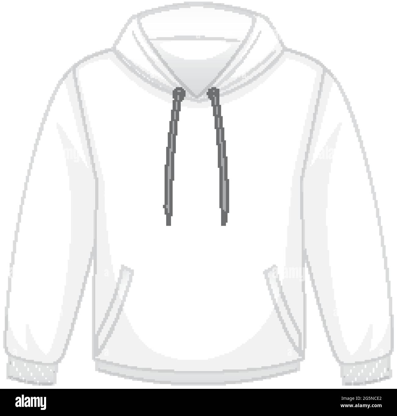 Front of basic white hoodie isolated illustration Stock Vector Image