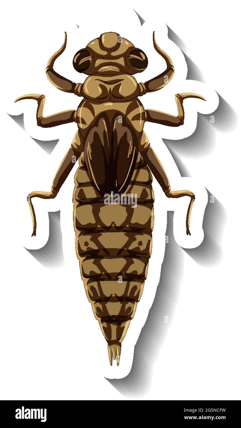 A sticker template with a mosquito insect isolated illustration Stock Vector