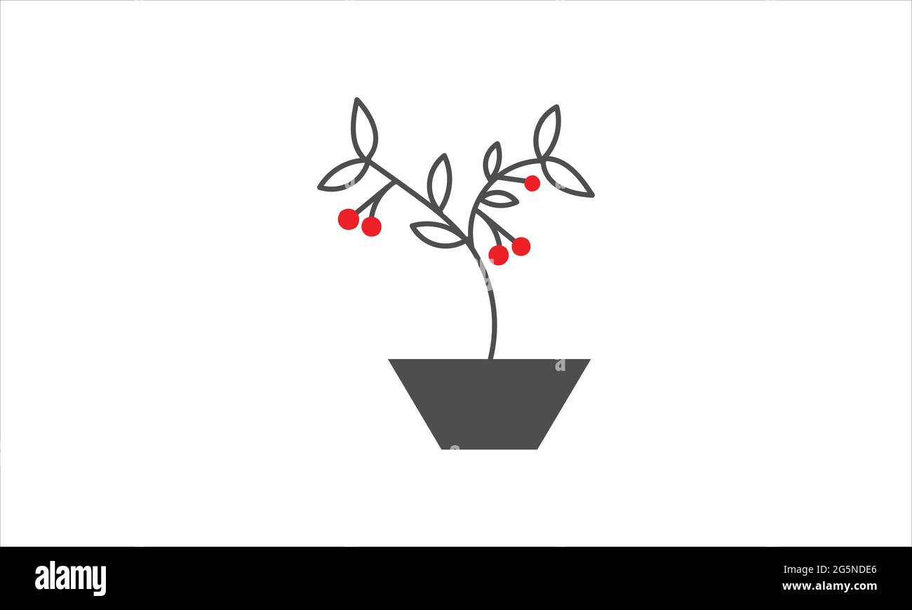 Flower pot icon logo design vector illustration Stock Vector