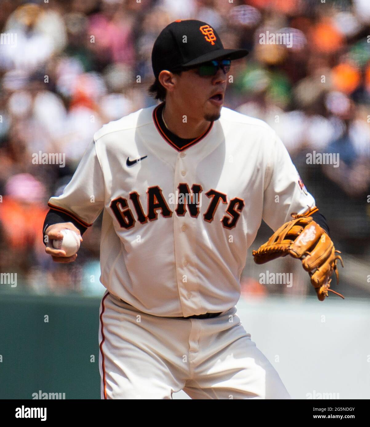 June 27 2021 San Francisco CA, U.S.A. San Francisco Giants third ...