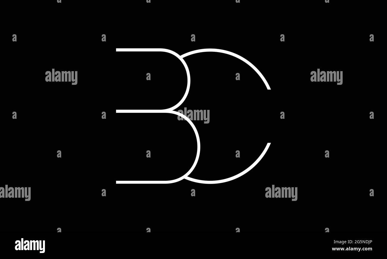 Initial lowercase letter logo C B, B C, b inside c, monogram rounded shape Stock Vector