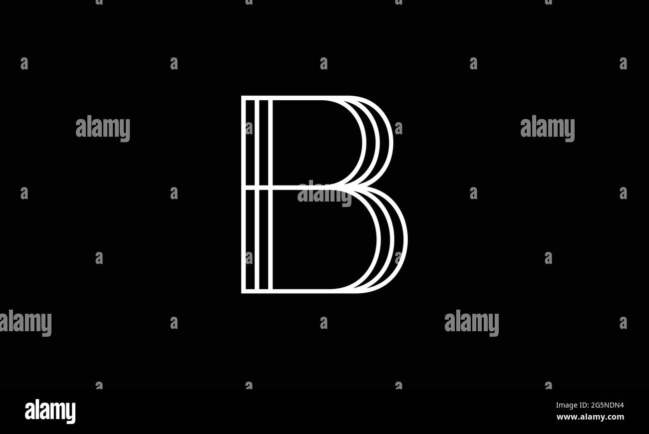 Creative B letter logo monogram, parallel lines linear stylish design Stock Vector