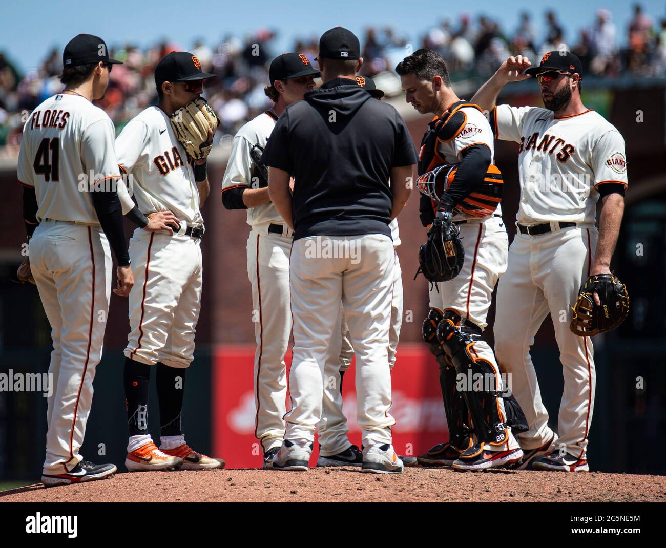 June 27 2021 San Francisco CA, U.S.A. San Francisco Giants infield and