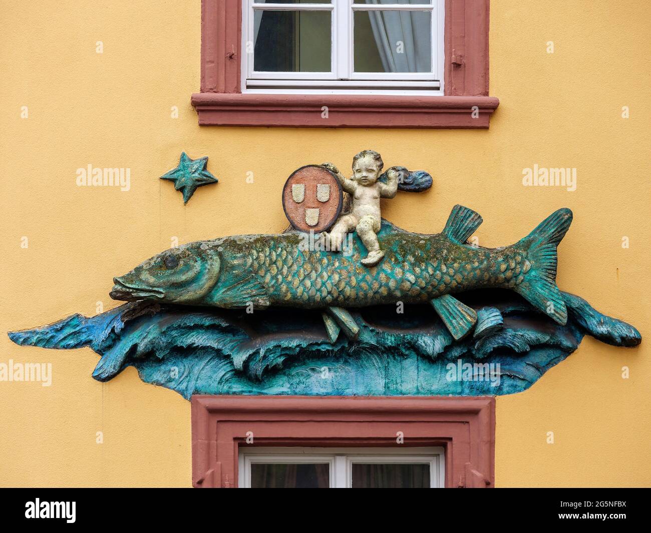 Restaurant Goldener Hecht, Heidelberg, Baden-Wuerttemberg, Germany, Europe Stock Photo