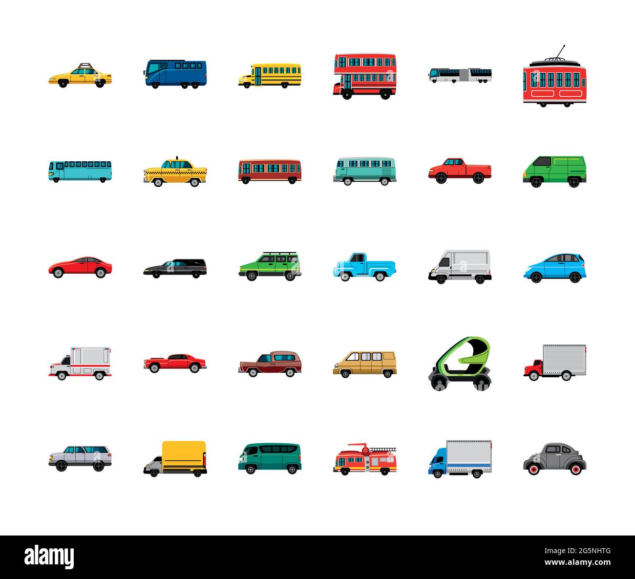 different vehicles transport Stock Vector