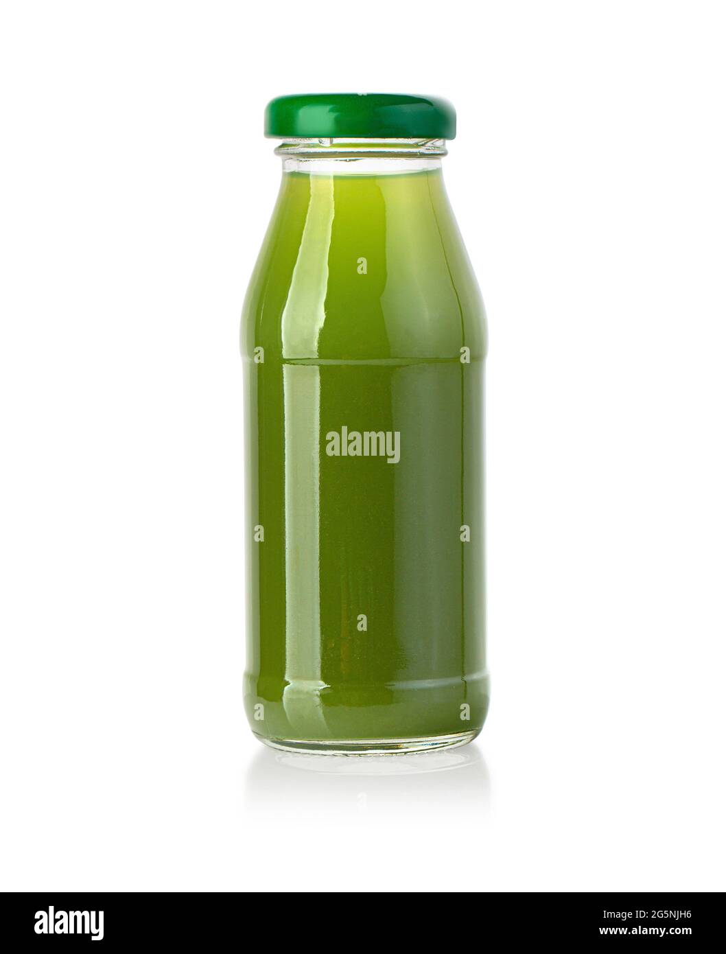 juice in glass bottle isolated on white with clipping path Stock Photo