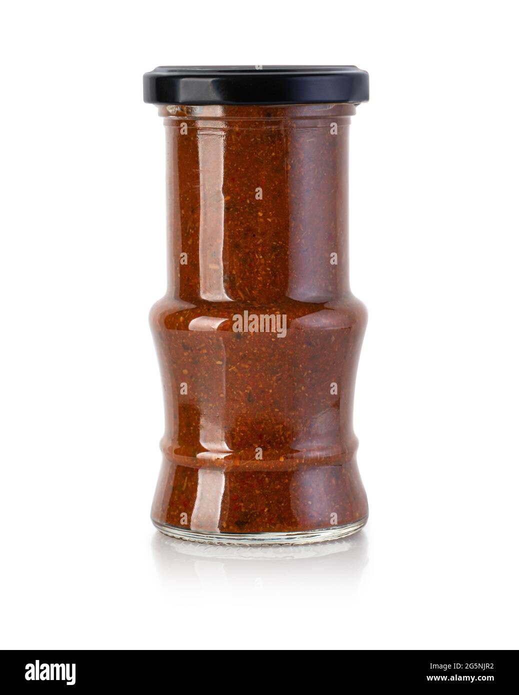 barbecue sauces in glass jar with clipping path Stock Photo Alamy